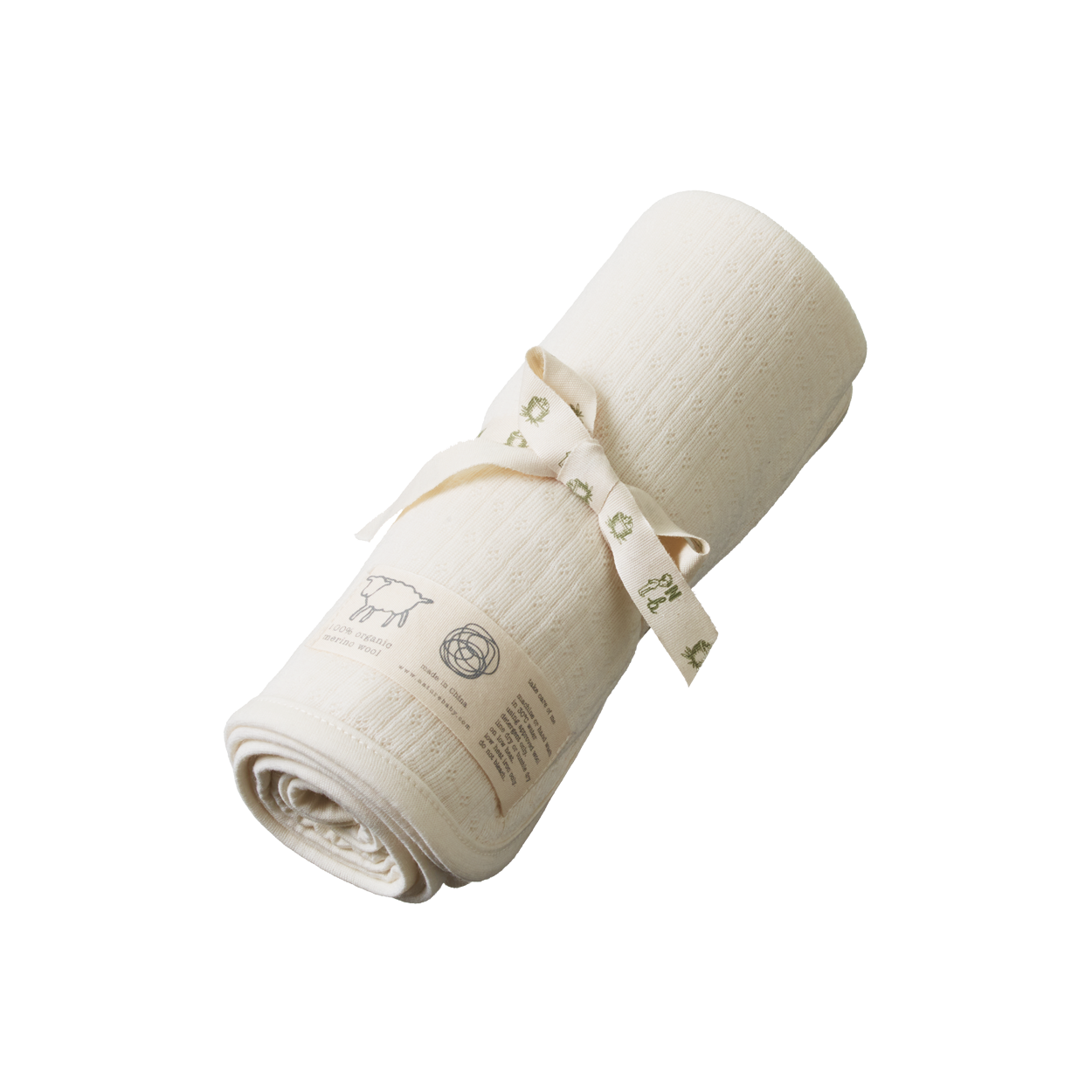 Nature Baby Merino Essential Wrap Pointelle Natural