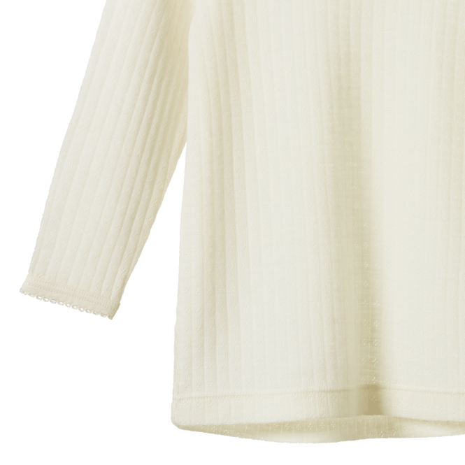 Nature Baby Merino Essential Long Sleeve Cloud Tee Pointelle Natural