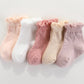 maMer Frilly Crew Socks 2 packs  - White & Pink