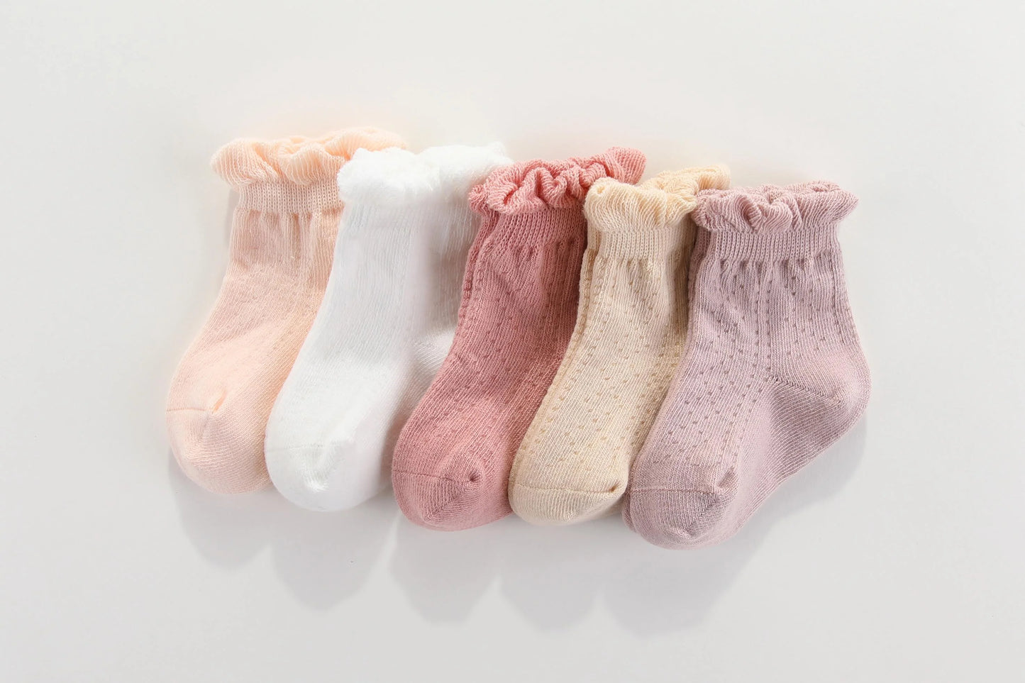 maMer Frilly Crew Socks 2 packs - Mist & White