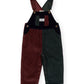 Goldie + Ace Austin Corduroy Colour Block Overalls Brown | Moss | Navy