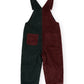 Goldie + Ace Austin Corduroy Colour Block Overalls Brown | Moss | Navy