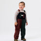 Goldie + Ace Austin Corduroy Colour Block Overalls Brown | Moss | Navy