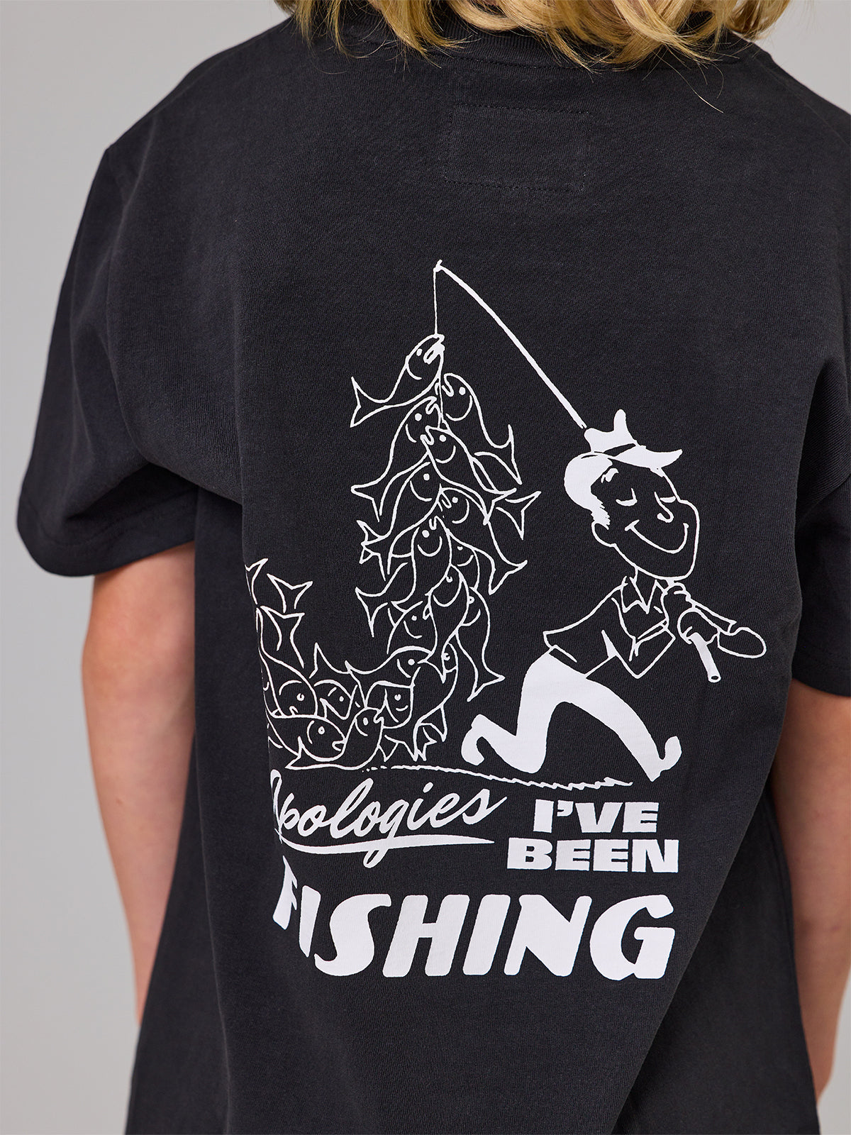 Just Another Fisherman Mini Apologies Short Sleeve Tee Black