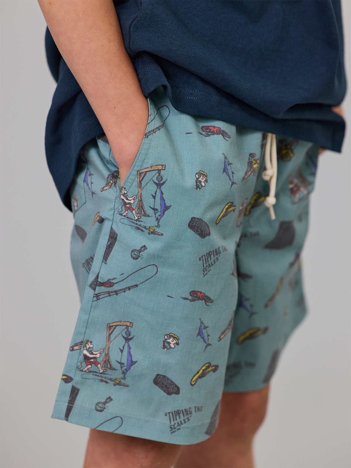 Just Another Fisherman Mini Tipping The Scales Volley Shorts Green