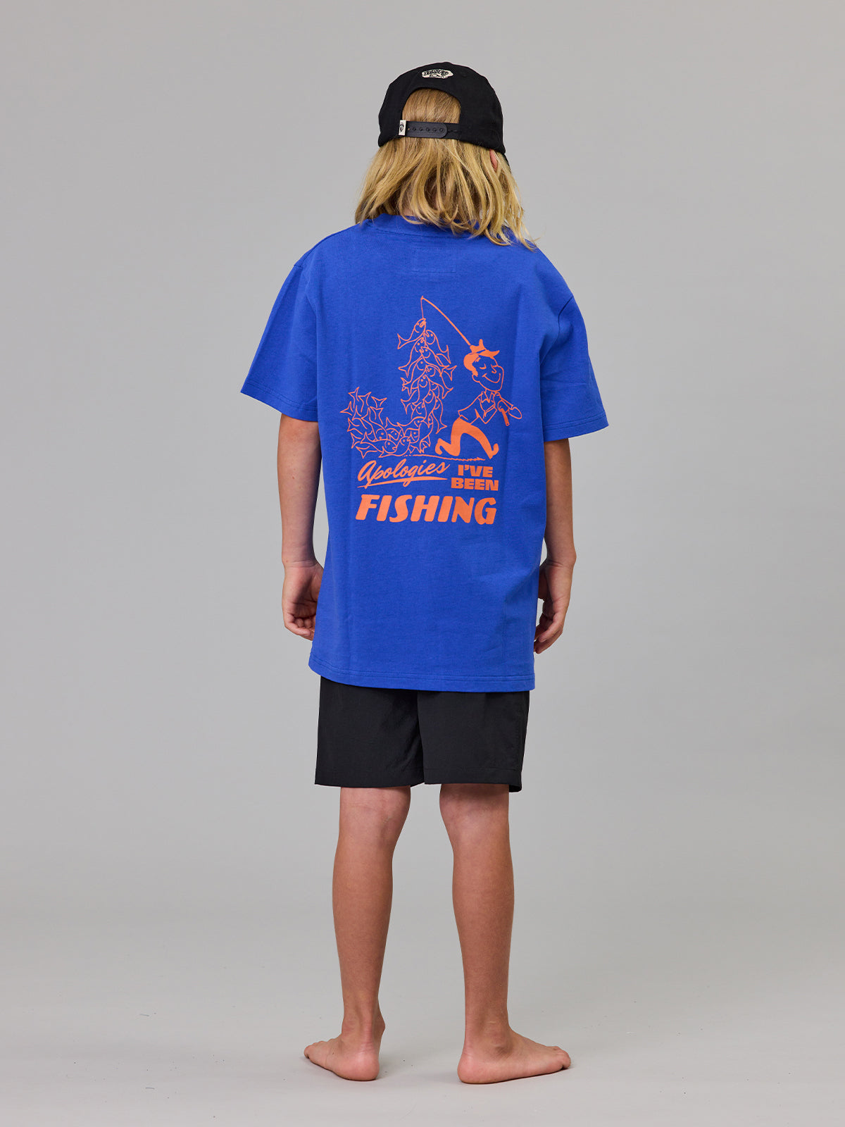Just Another Fisherman Mini Apologies Short Sleeve Tee Cobalt