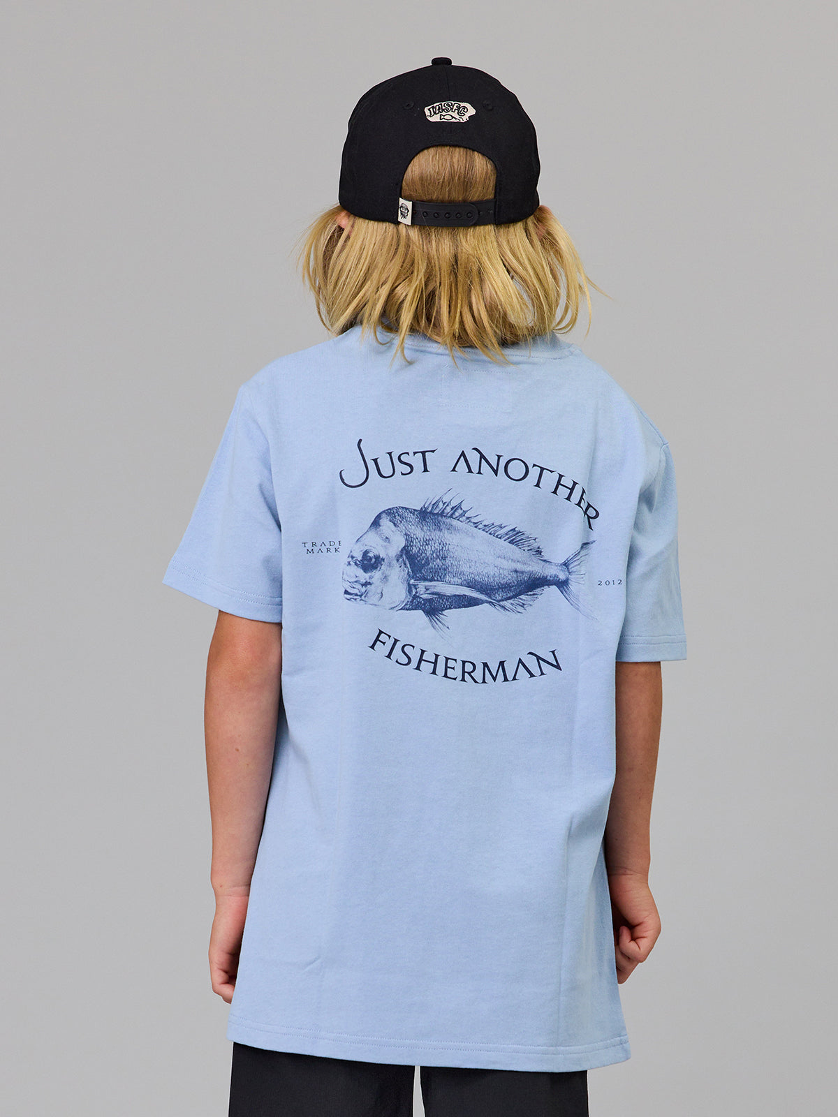 Just Another Fisherman Mini Snapper Short Sleeve Tee Washed Blue