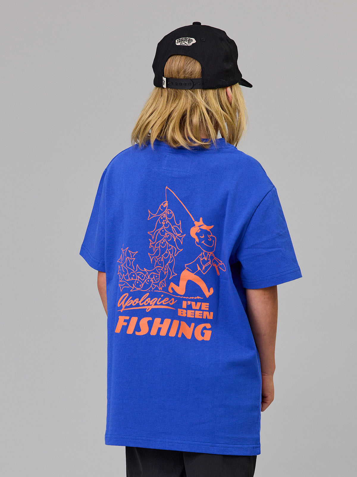 Just Another Fisherman Mini Apologies Short Sleeve Tee Cobalt