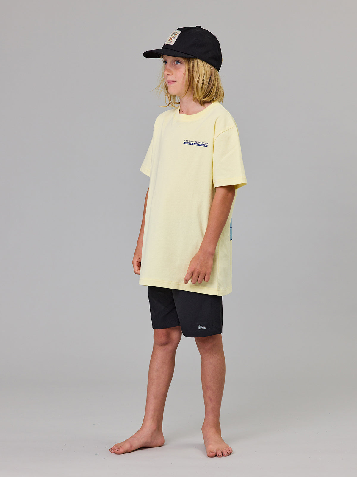 Just Another Fisherman Mini Salty Anglers Short Sleeve Tee Dawn Yellow