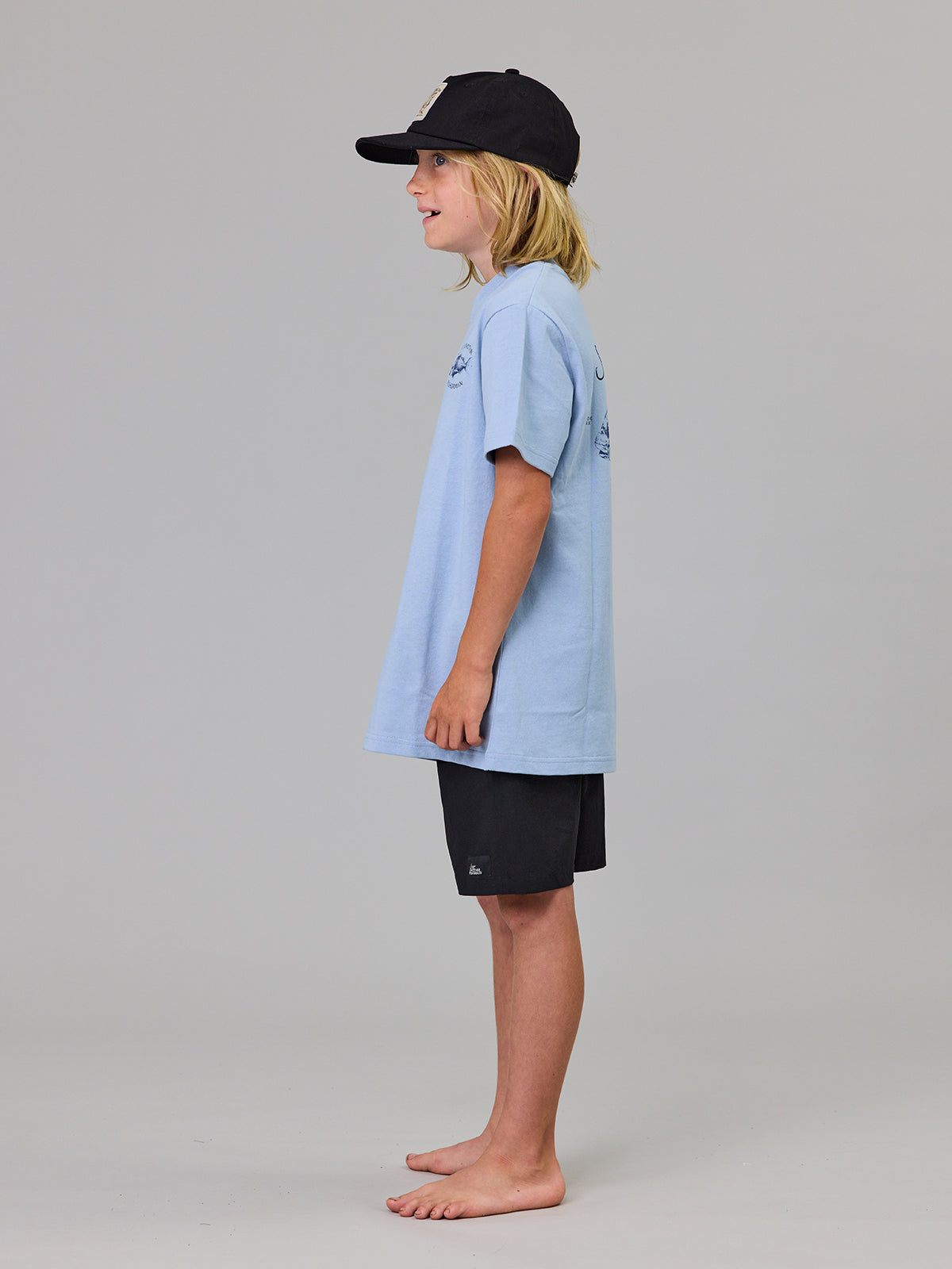 Just Another Fisherman Mini Snapper Short Sleeve Tee Washed Blue