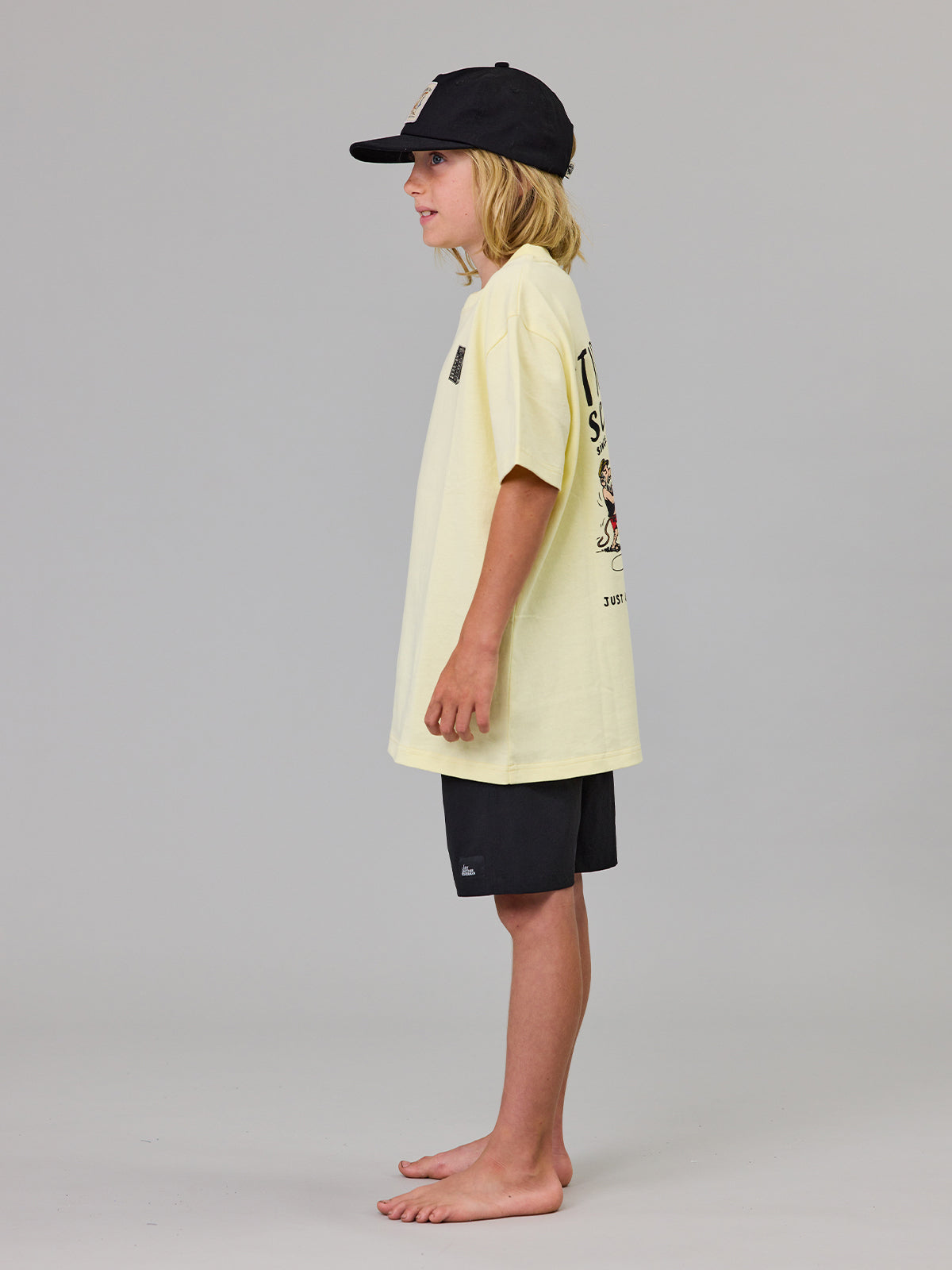 Just Another Fisherman Mini Tipping The Scales Short Sleeve Tee Dawn Yellow
