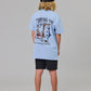 Just Another Fisherman Mini Tipping The Scales Short Sleeve Tee Washed Blue