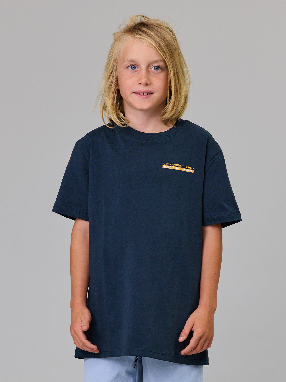 Just Another Fisherman Mini Salty Anglers Short Sleeve Tee Navy