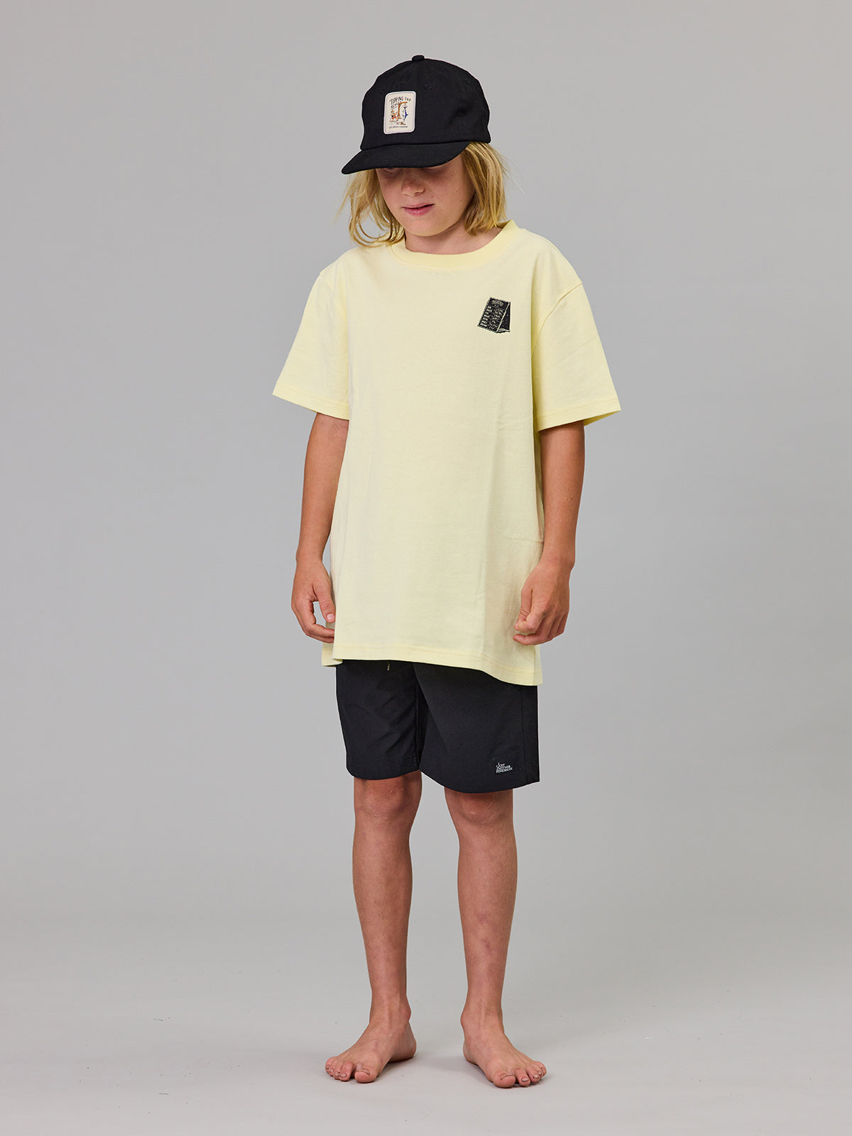 Just Another Fisherman Mini Tipping The Scales Short Sleeve Tee Dawn Yellow