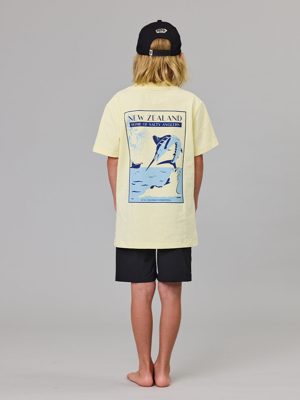Just Another Fisherman Mini Salty Anglers Short Sleeve Tee Dawn Yellow