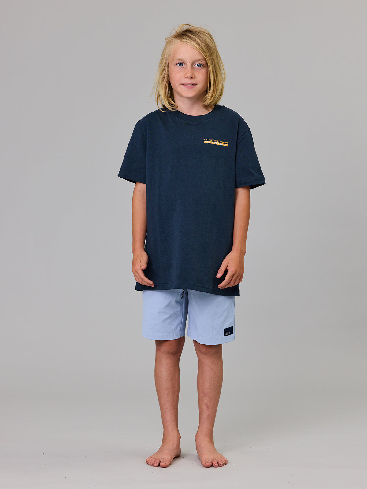 Just Another Fisherman Mini Salty Anglers Short Sleeve Tee Navy
