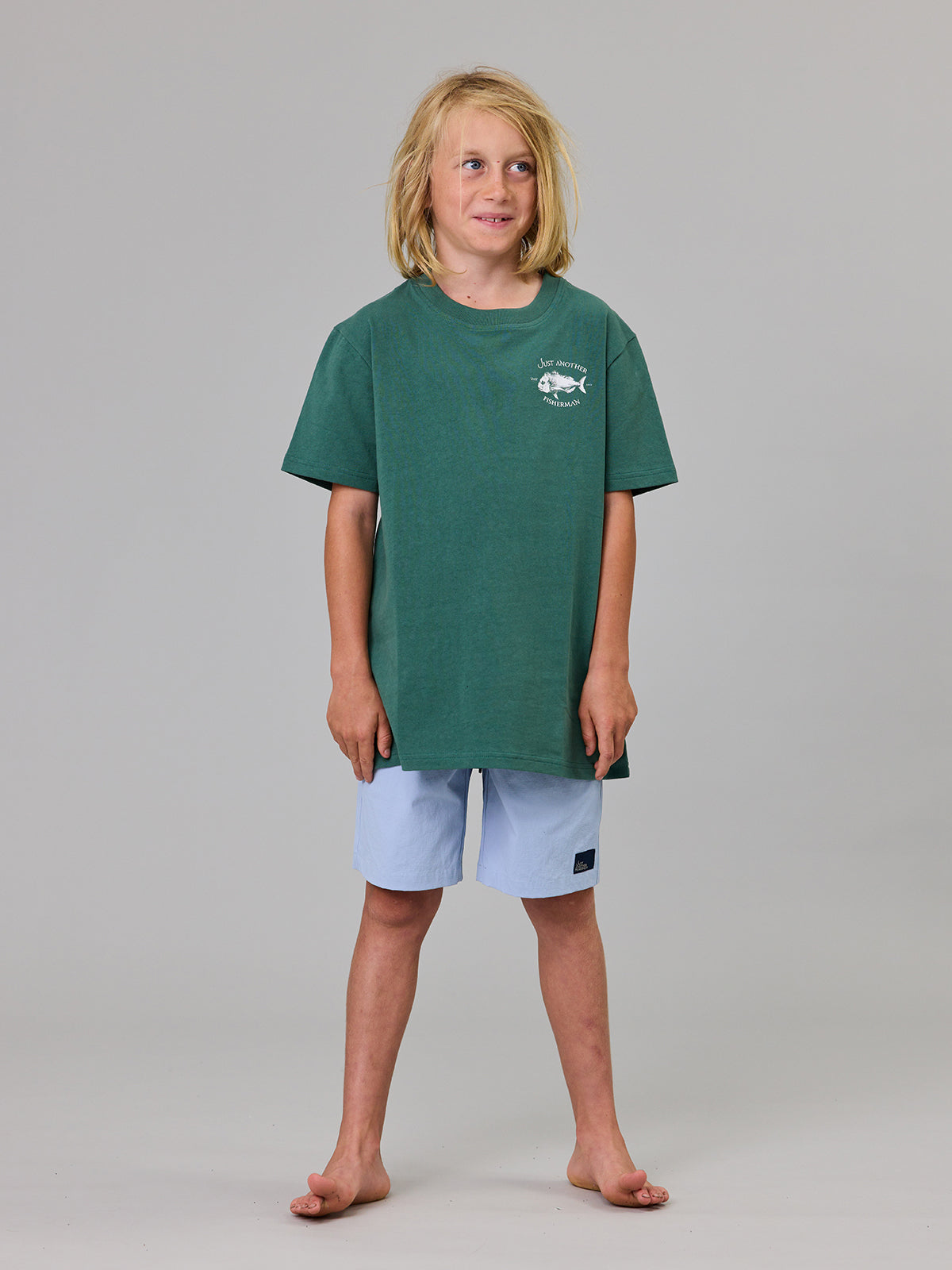 Just Another Fisherman Mini Snapper Short Sleeve Tee Dusk Pine