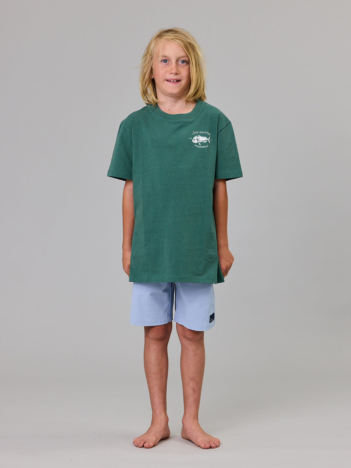 Just Another Fisherman Mini Snapper Short Sleeve Tee Dusk Pine