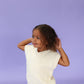 Grown Chunky Rib V-Neck Vest Milk