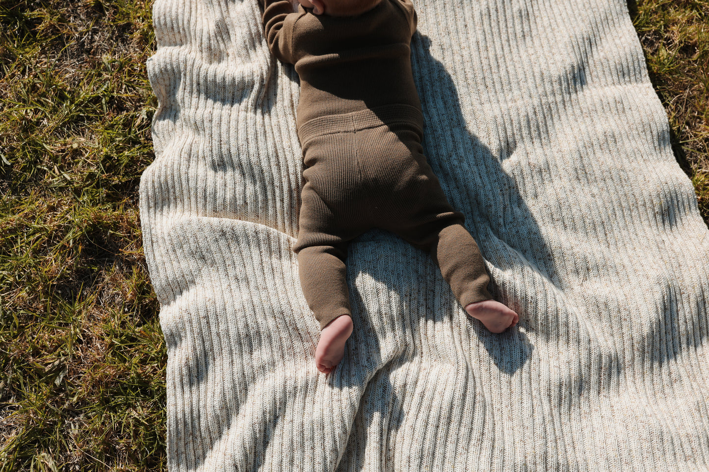 Grown Organic Ribbed Essential Bodysuit Clay