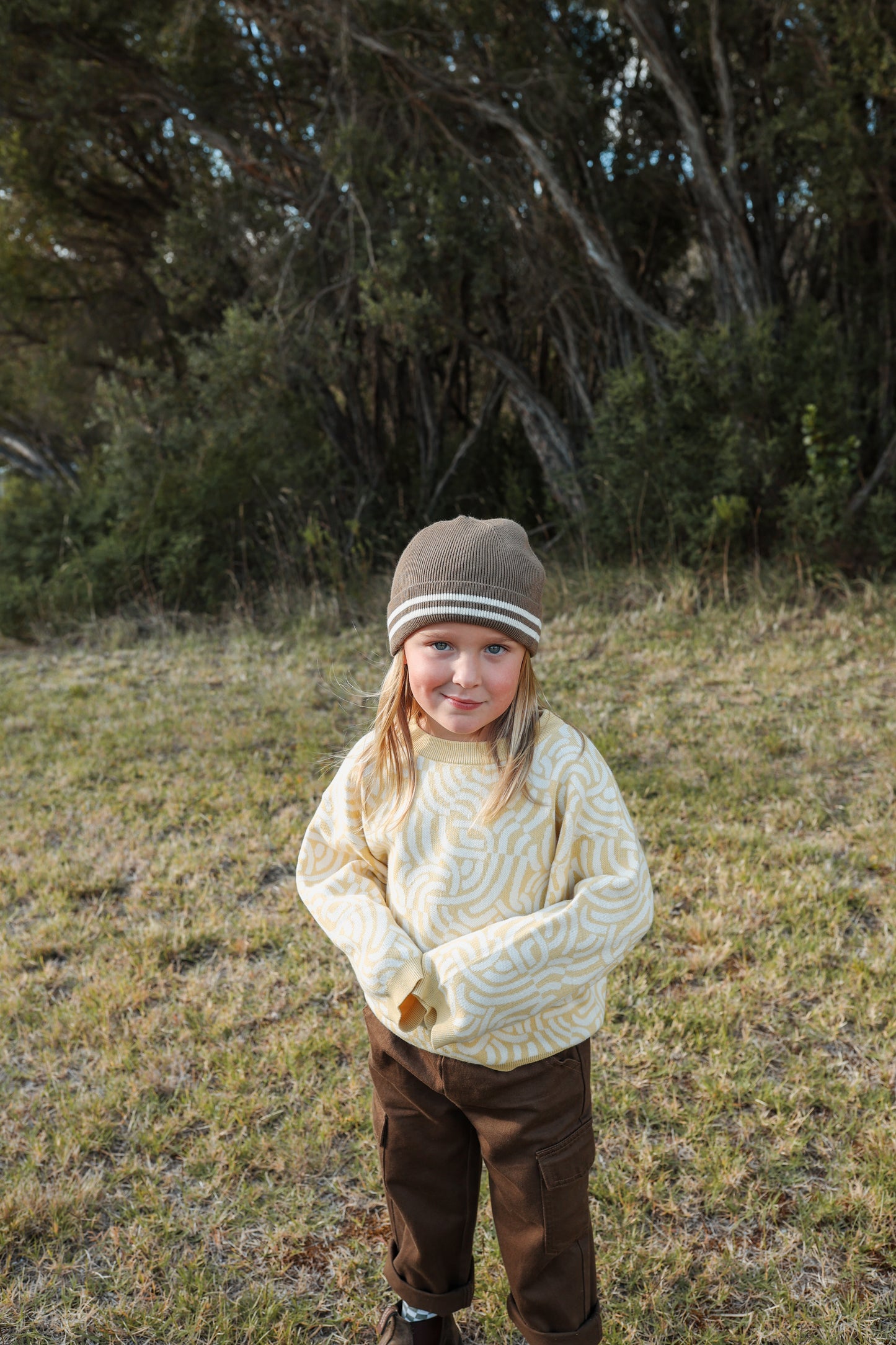 Grown Stripped Knitted Beanie