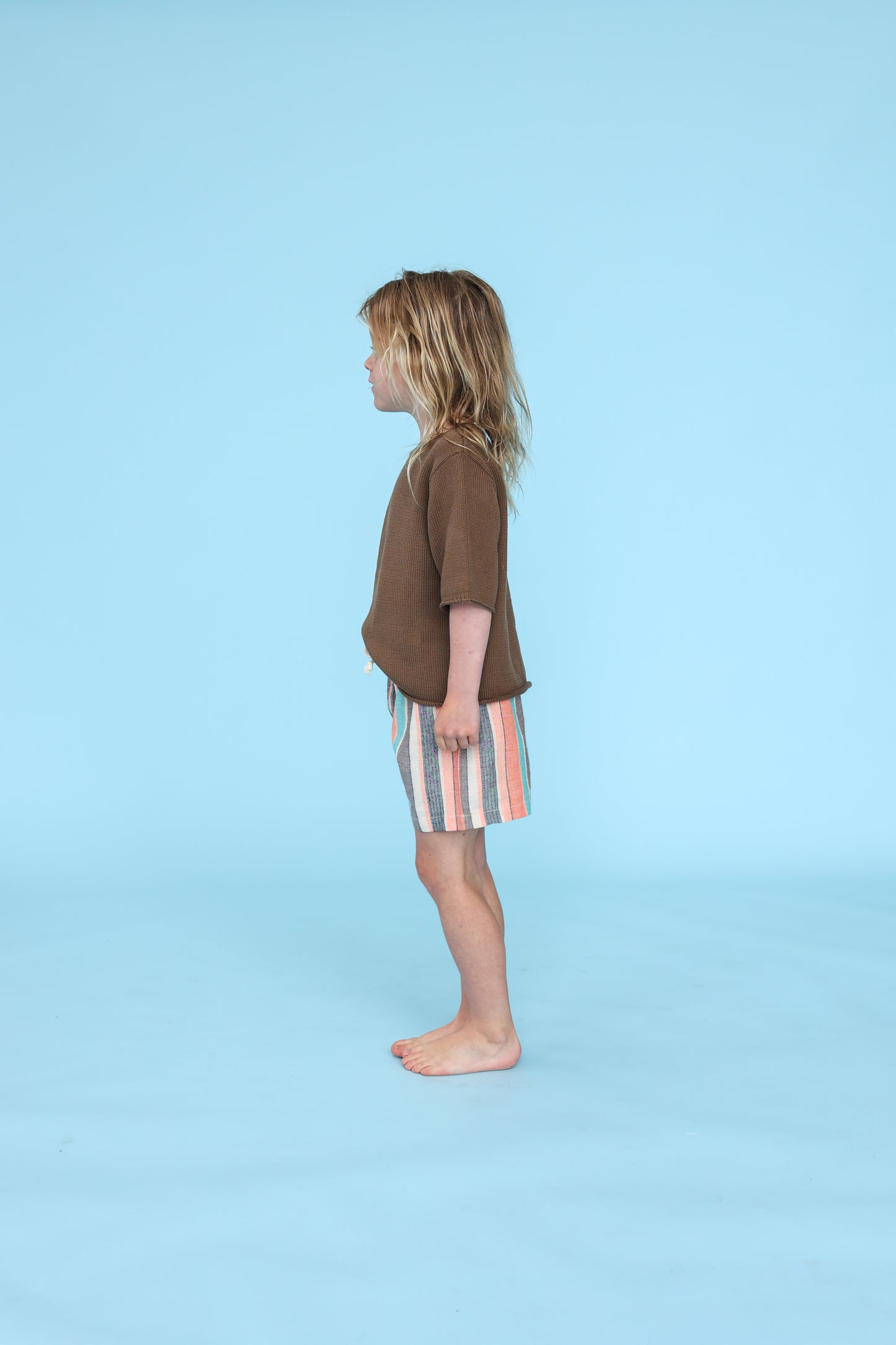 Grown Summer Stripe Cotton Short