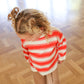 Grown Stripe Long Sleeve Tee Tomato