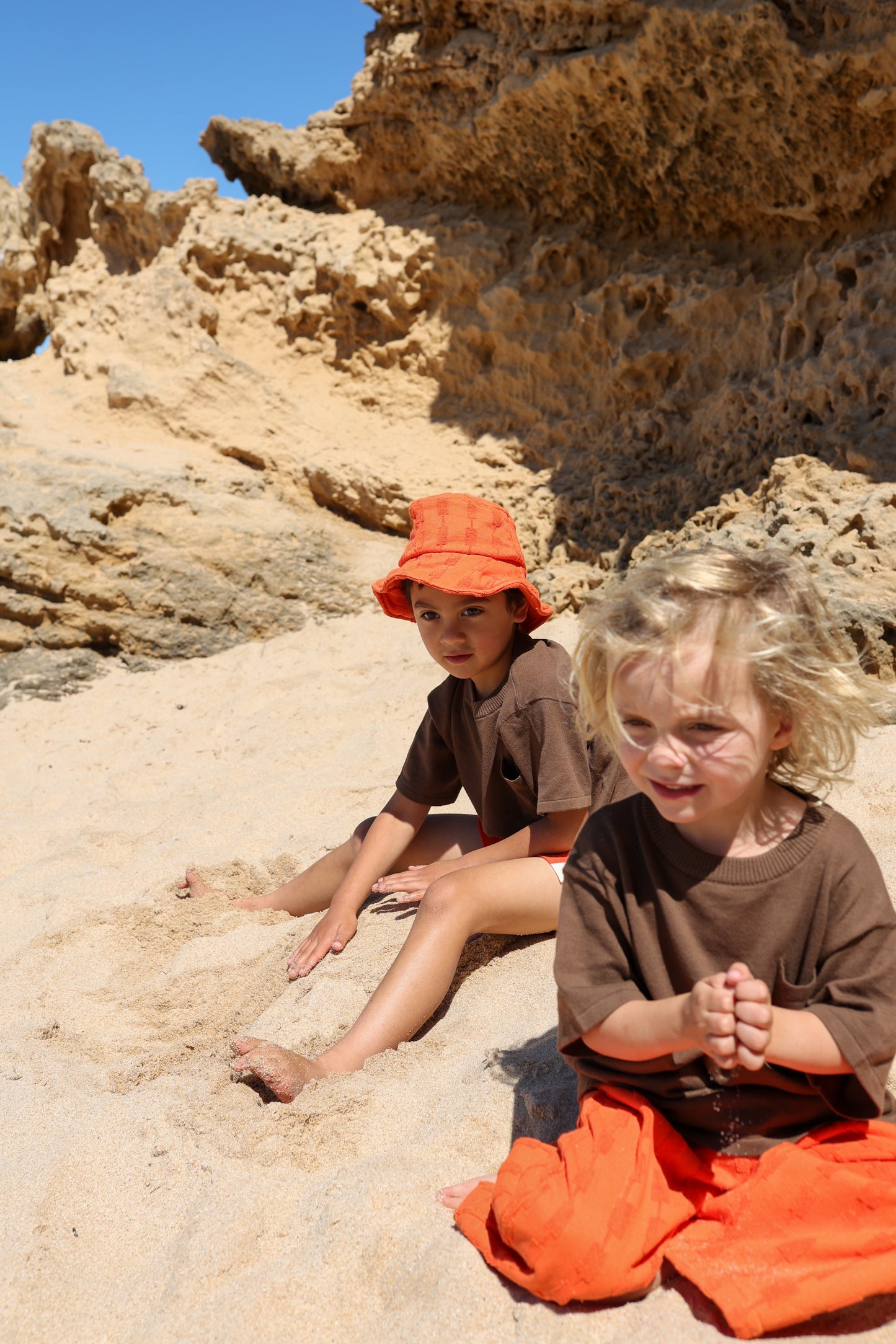 Grown Terry Bucket Hat Rosso