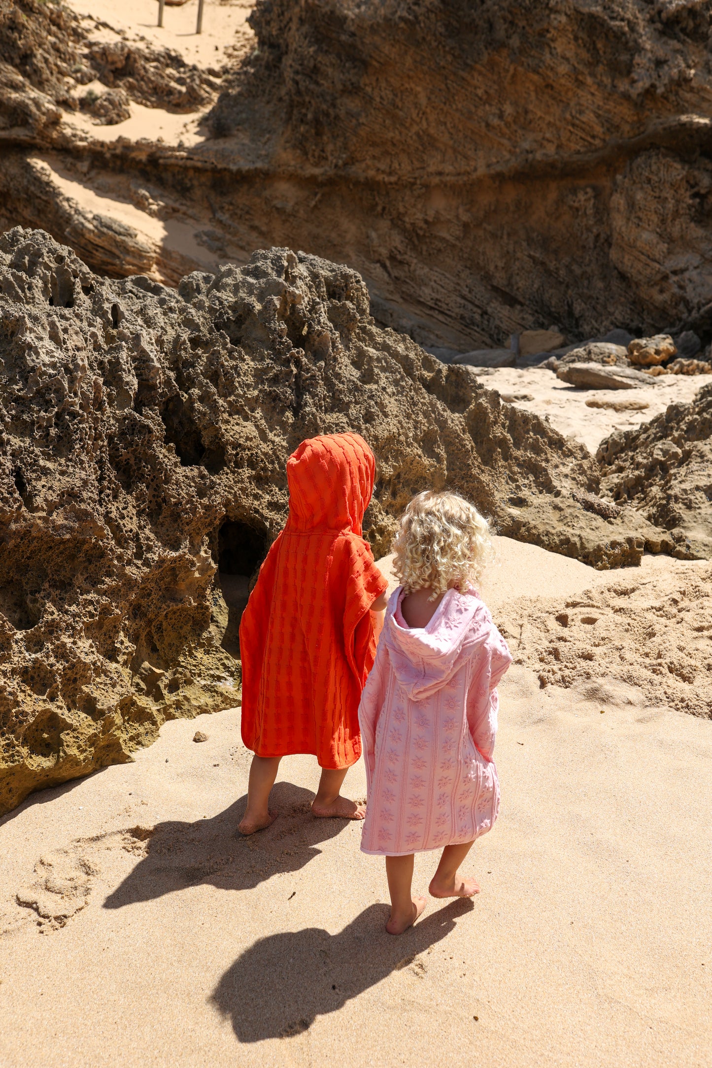 Grown Terry Towelling Poncho Blossom