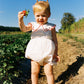 Goldie + Ace Scallop Collar Strawberry Romper