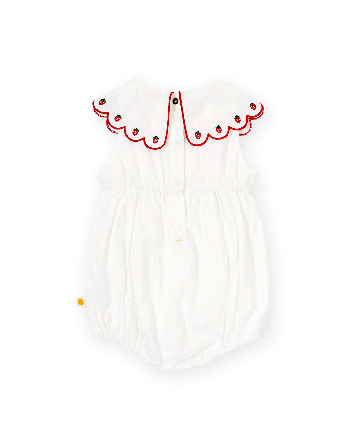 Goldie + Ace Scallop Collar Strawberry Romper