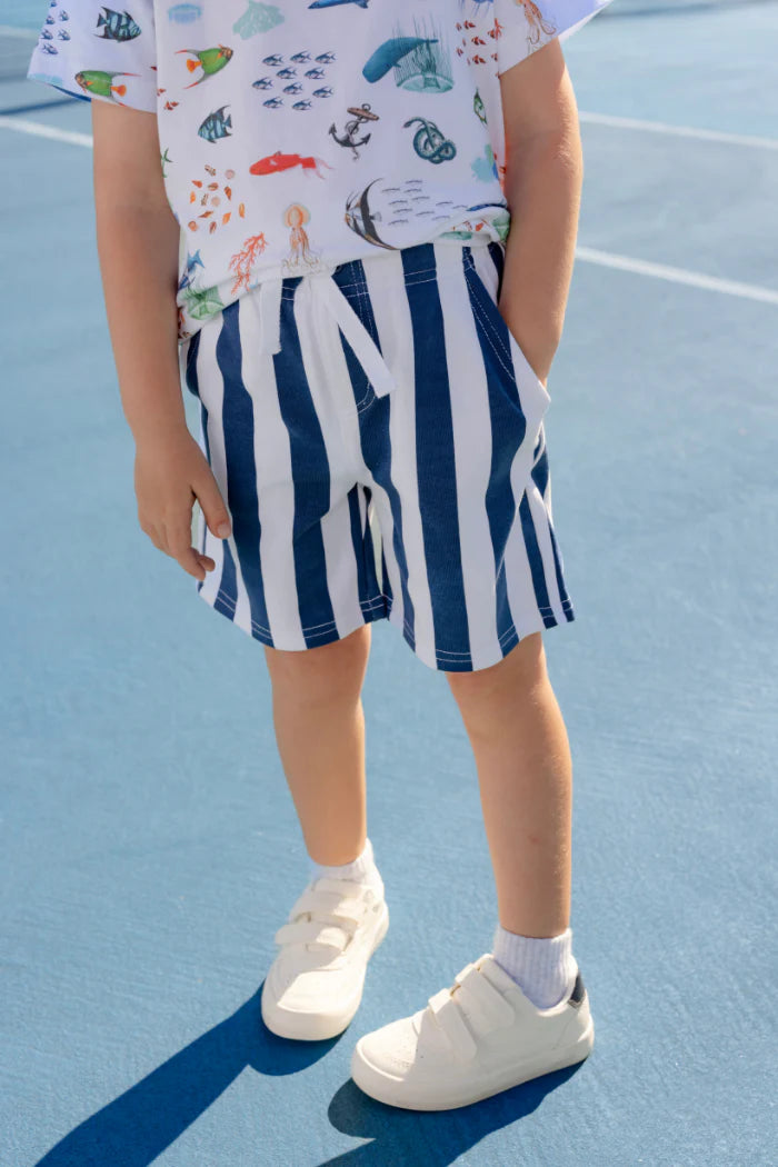 Milky Stripe Fleece Short