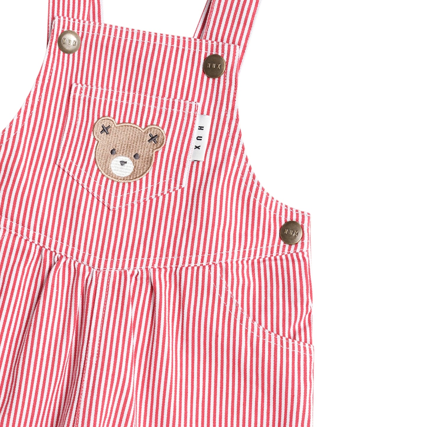 Huxbaby Chill Red Stripe Short Overalls