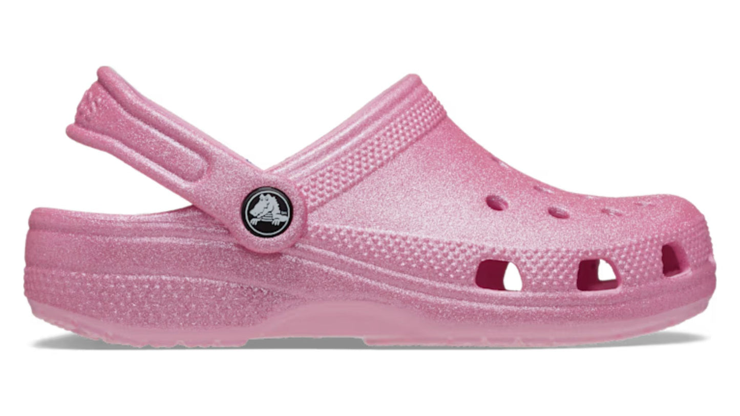 Crocs Classic Glitter Clog Toddlers Pink Tweed