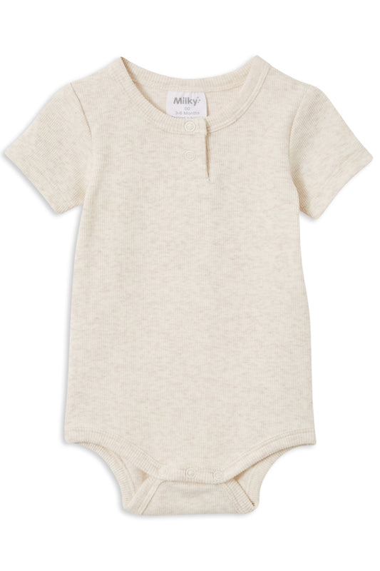 Milky Baby Ecru Rib Bubbysuit