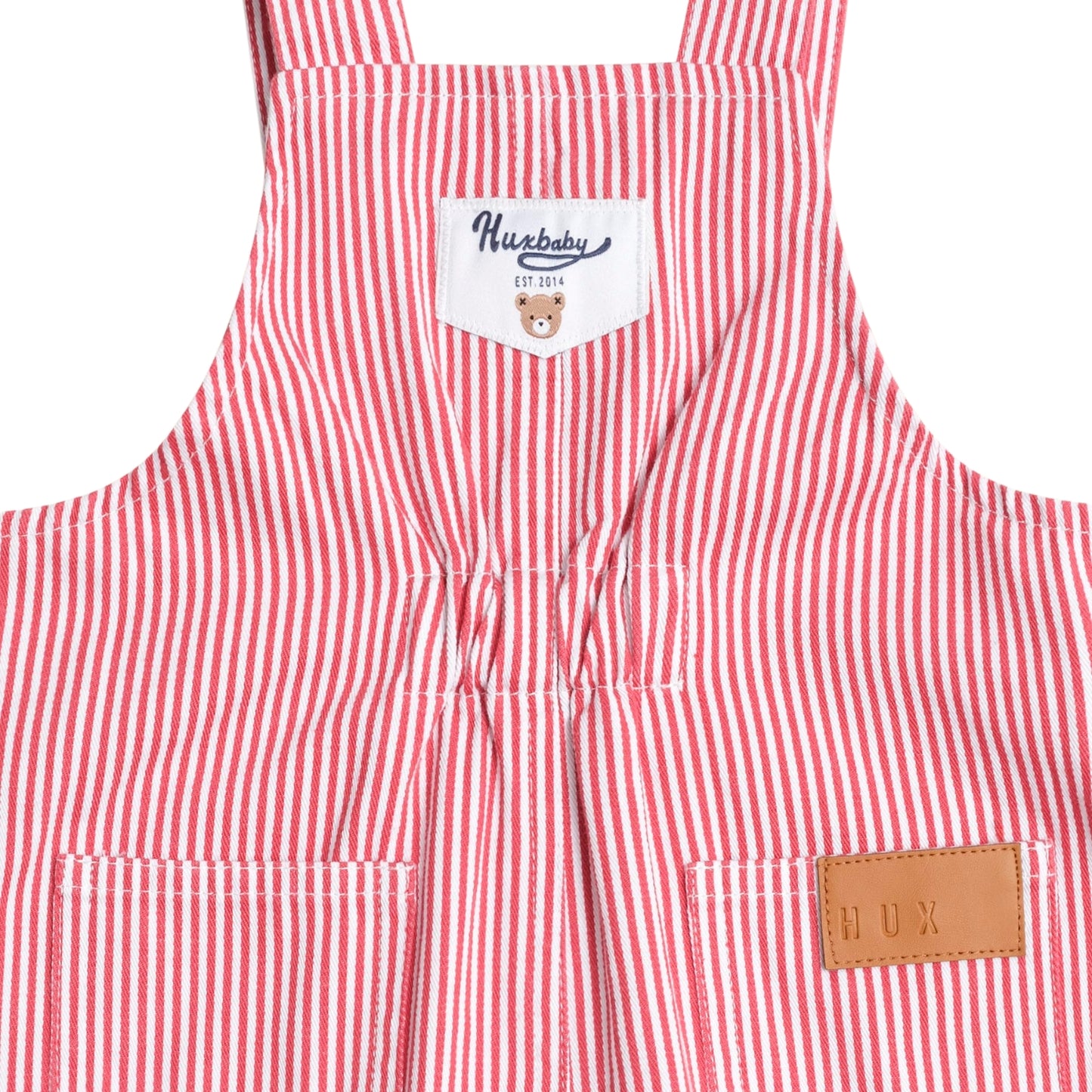 Huxbaby Chill Red Stripe Short Overalls