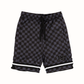 Hello Stranger Varsity Short Black Grey Check