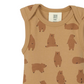 Babu Organic Cotton Singlet Bodysuit Chubby Bear