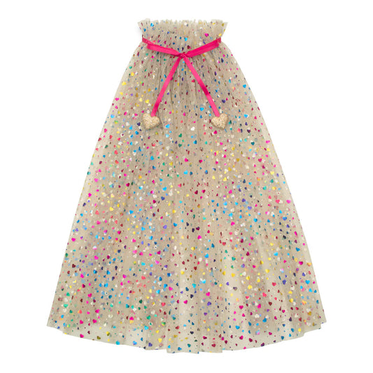 Mimi & Lula Rainbow Hearts Cape Beige