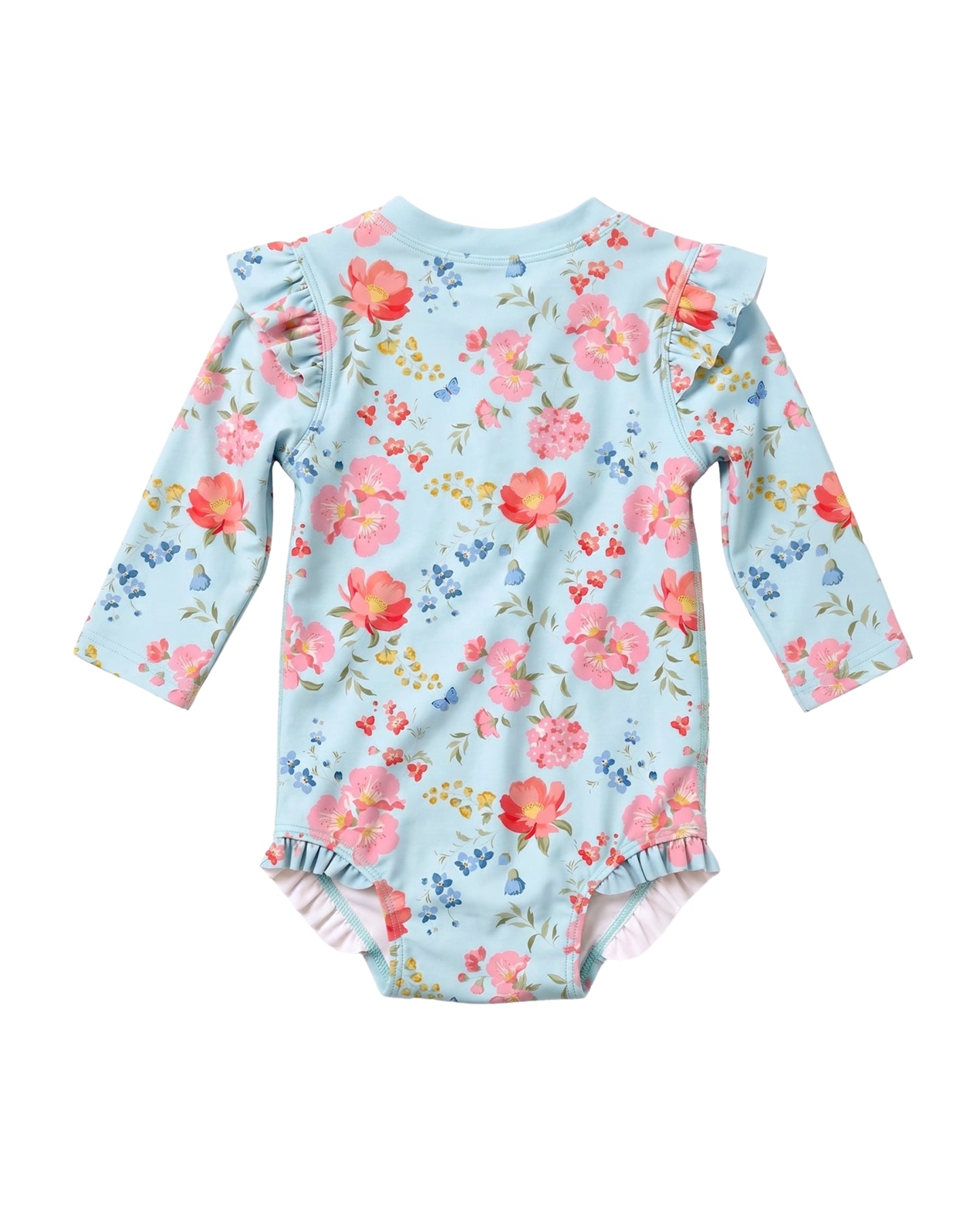 Toshi Baby Swim Long Sleeve Onesie Twinkle Aqua Garden