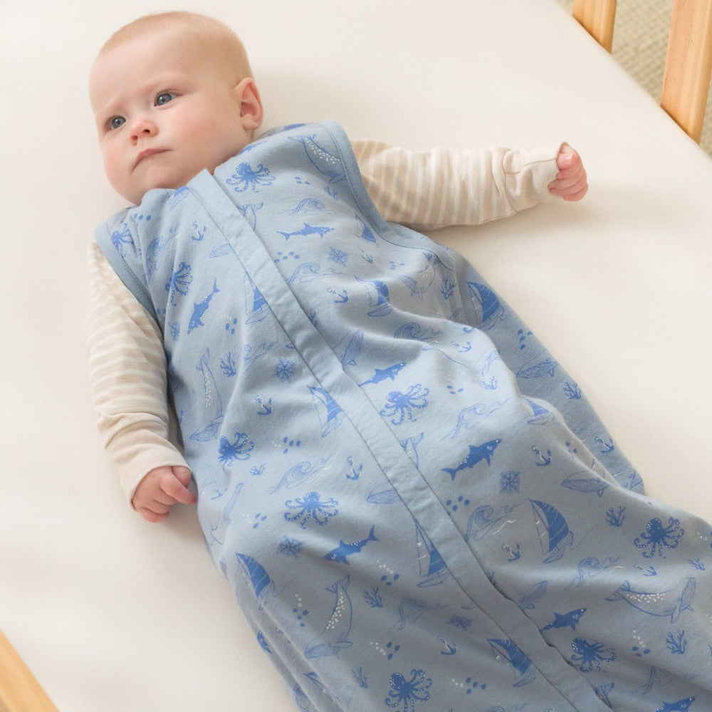 Woolbabe 3-Seasons Front Zip Sleeping Bag Glacier Sail Away
