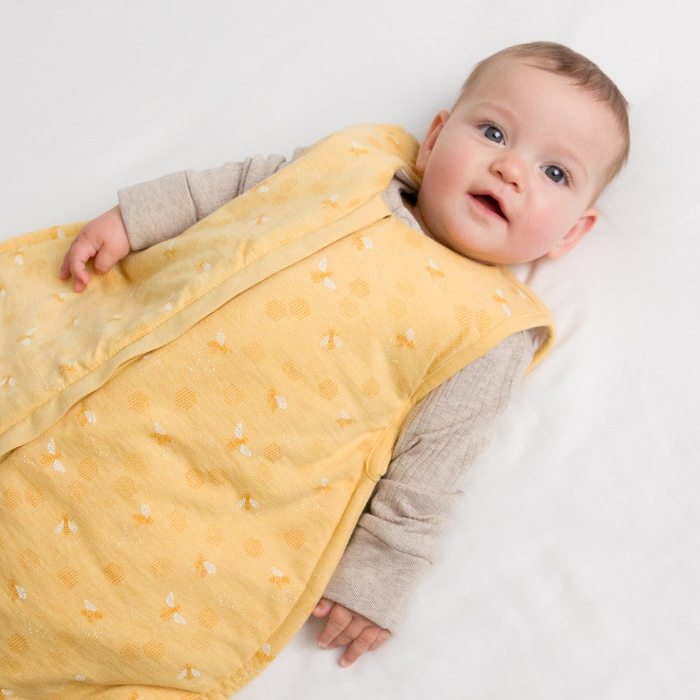 Woolbabe Duvet Front Zip Sleeping Bag Buttercup Bees