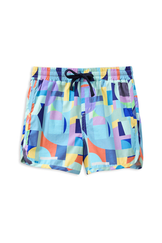 Milky Geometric Boardshort