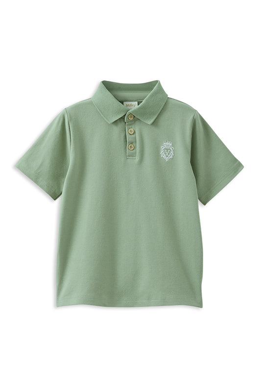 Milky Basil Lion Polo Shirt