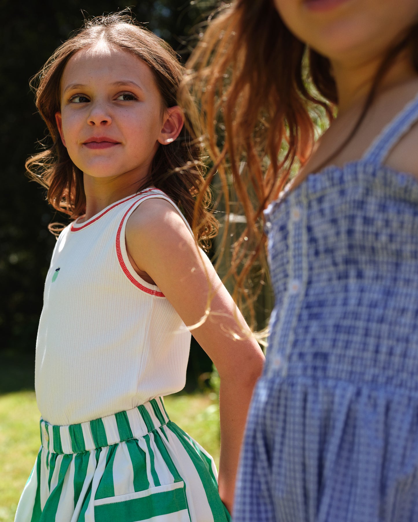 Goldie + Ace Shirred Gingham Apple Dress