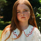 Goldie + Ace Scallop Collar Strawberry Cropped Blouse