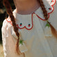 Goldie + Ace Scallop Collar Strawberry Cropped Blouse
