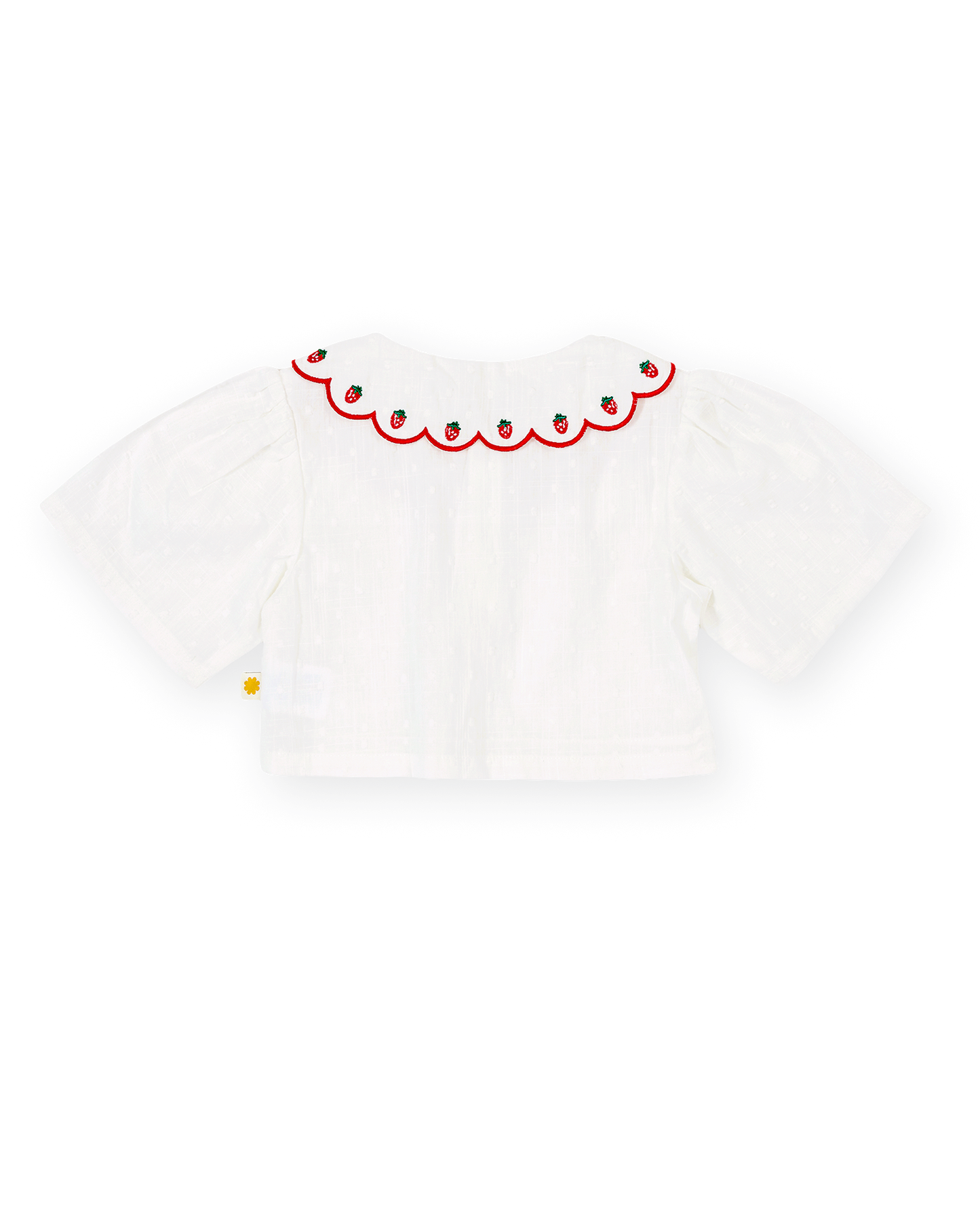 Goldie + Ace Scallop Collar Strawberry Cropped Blouse