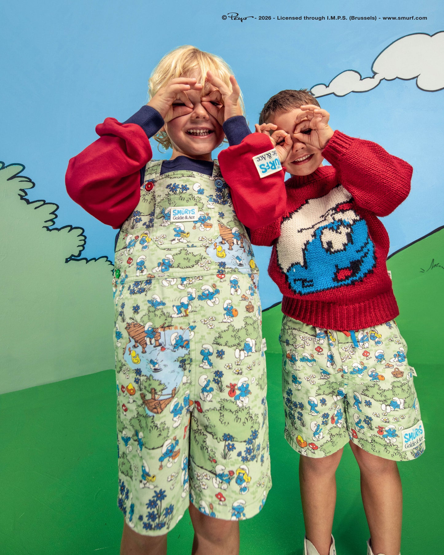 Goldie + Ace The Smurfs Village Print Burton Overall