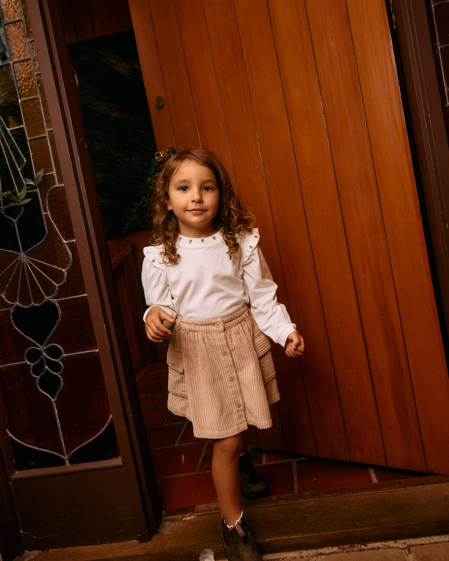 Goldie + Ace Mini Strawberry Long Sleeve Top
